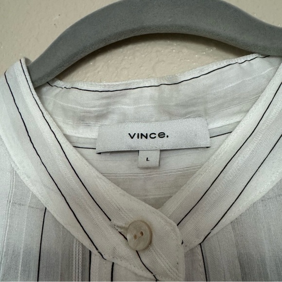 Vince Stripe Gauze Sleeveless Shirtdress - Picture 5 of 11